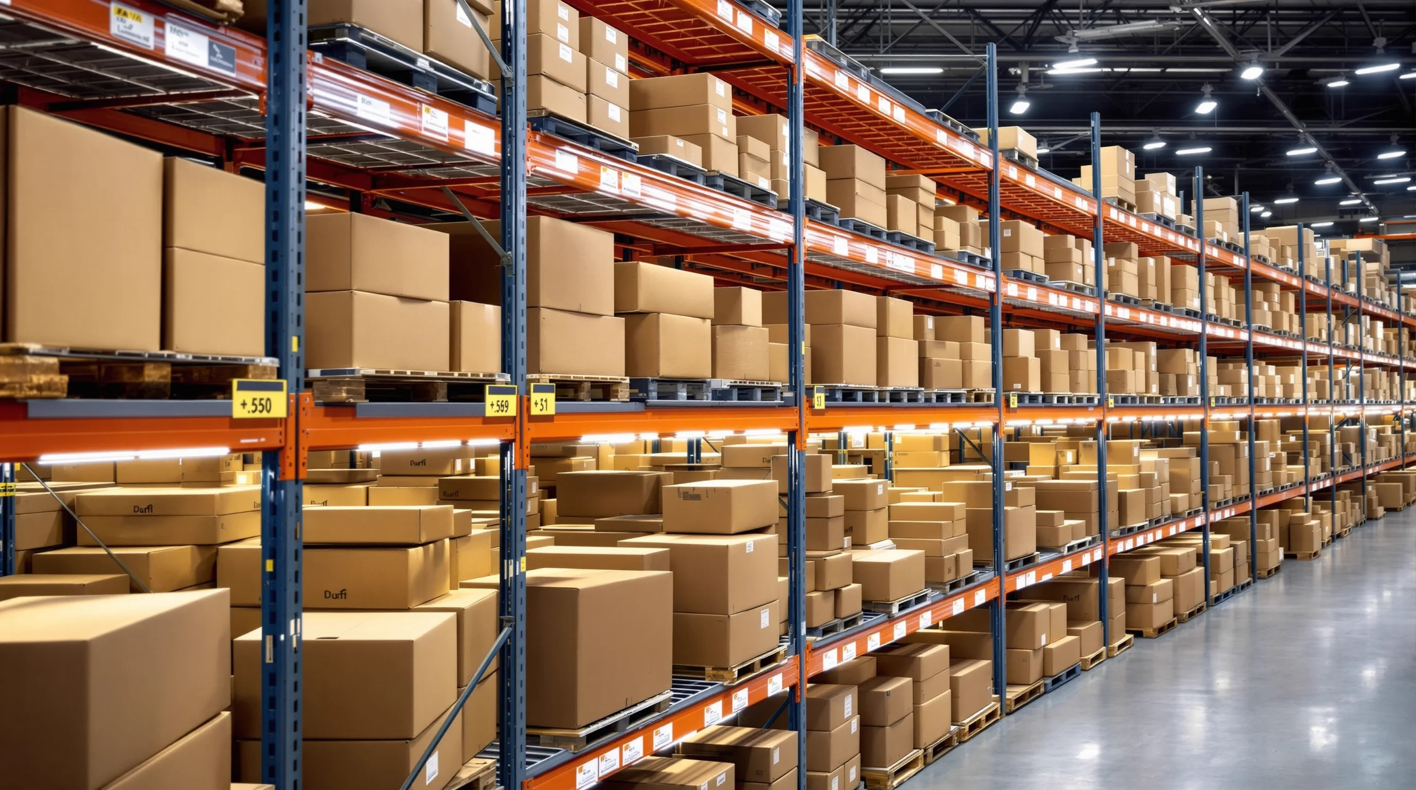 Multi-tier carton flow rack with skate-wheel tracks and warehouse operator picking cases in a Chesapeake, VA fulfillment center