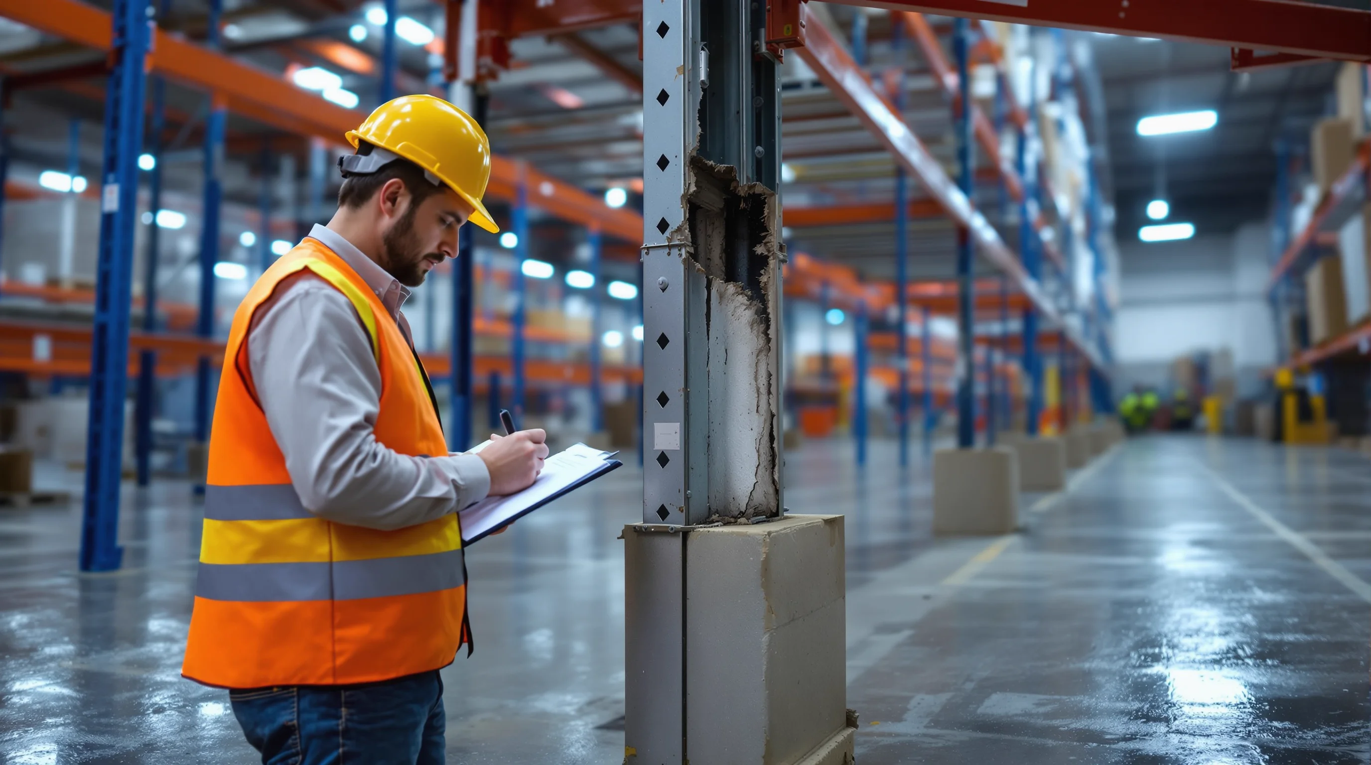 Pallet racking inspection and repair services in a Chesapeake VA warehouse